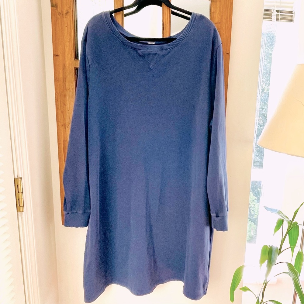 Old Navy Sweatshirt Long Sleeves Shift Mini Dress Navy Size US XXL